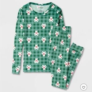 Cat & Jack Green Checkered Kids Pajama Set